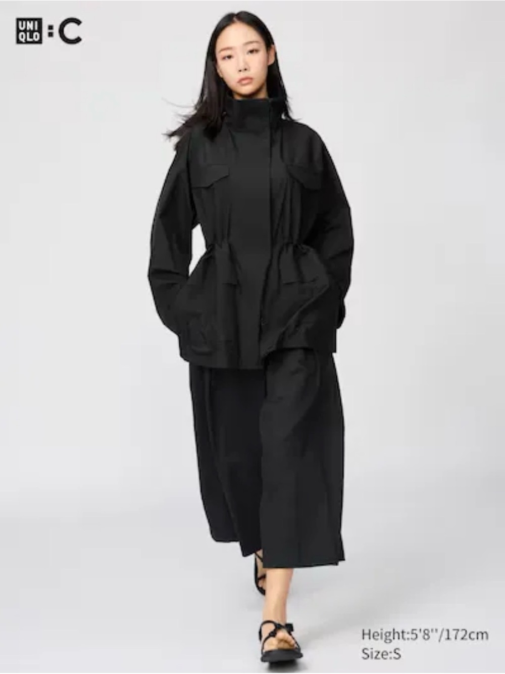 UNIQLO Cotton Culottes /Jorts in Black Large